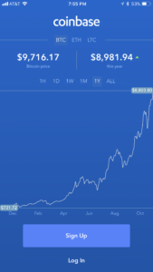 Bitcoin One Year Chart
